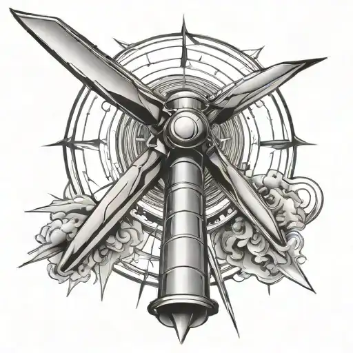 wind  turbine tattoo design idea