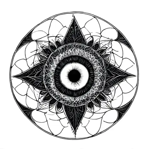 fractals, sacred geometry patterns, eye, third eye, shadowself, carl jung, common unconcious tattoo design idea