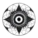 fractals, sacred geometry patterns, eye, third eye, shadowself, carl jung, common unconcious tattoo design idea