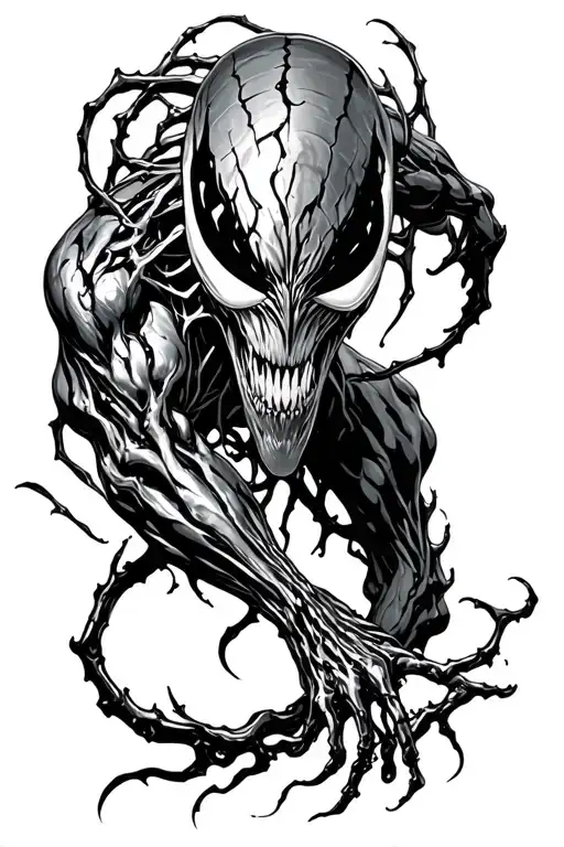 carnage symbiote goo stretching tattoo design idea