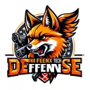 "Fenix Defense Tech" Military Style Fox Head with Phoenix Body with guns and strength logo tattoo design idea