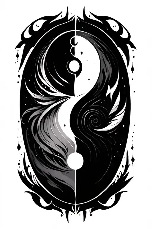 Tao (energy) became unity, unity became yin and yang, which became mind, body and spirit tattoo design idea