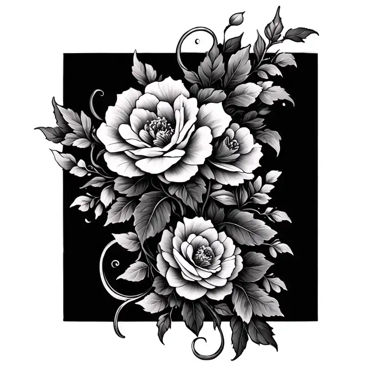 floral, vine wraparound tattoo design idea
