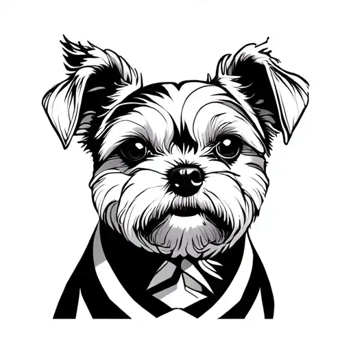 maltese dog tattoo design idea