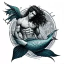 Merman tattoo design idea