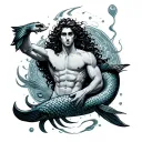 Merman tattoo design idea