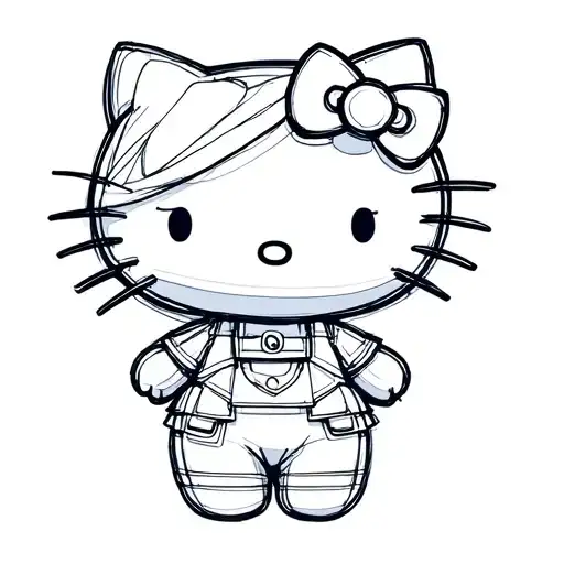 hello kitty cyber realism style tattoo tattoo design idea