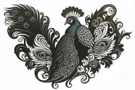 Peacock head tattoo design idea