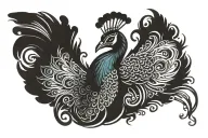 Peacock head tattoo design idea