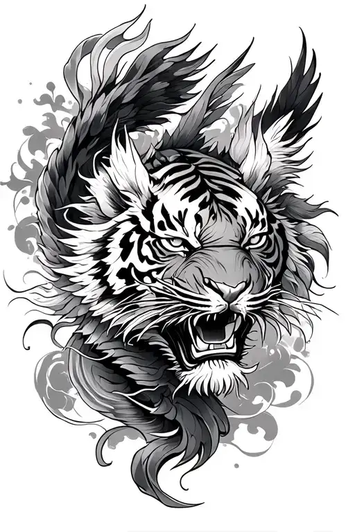 Your journey as a chef = koi’s struggle → dragon’s victory.Tiger = courage. Phoenix = rebirth. Hannya = inner struggles tattoo design idea
