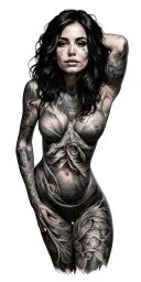 addiction and recovery with some trauma woman posing tattoo design idea