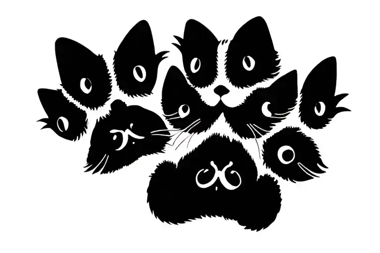 pet memorial tattoo, 2 cats sitting tattoo design idea