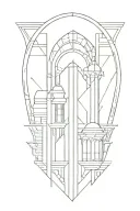 Art deco architecture patterns tattoo design idea