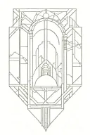Art deco architecture patterns tattoo design idea