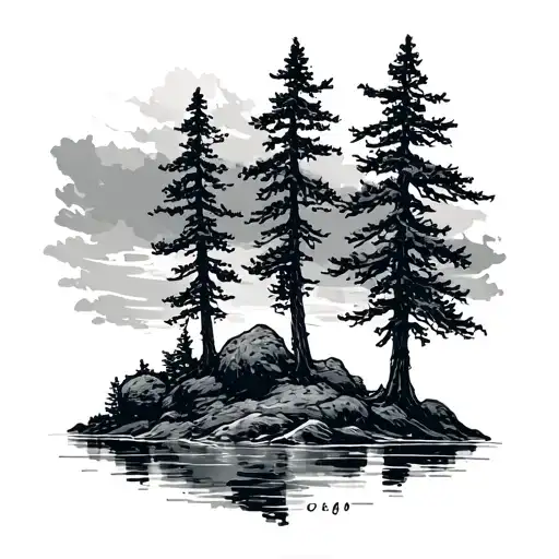 Rugby, Newfoundland, trees tattoo design idea