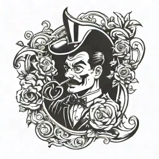 A tattoo design of a playboy dentist with a suave demeanor and a love for the ladies tattoo design idea