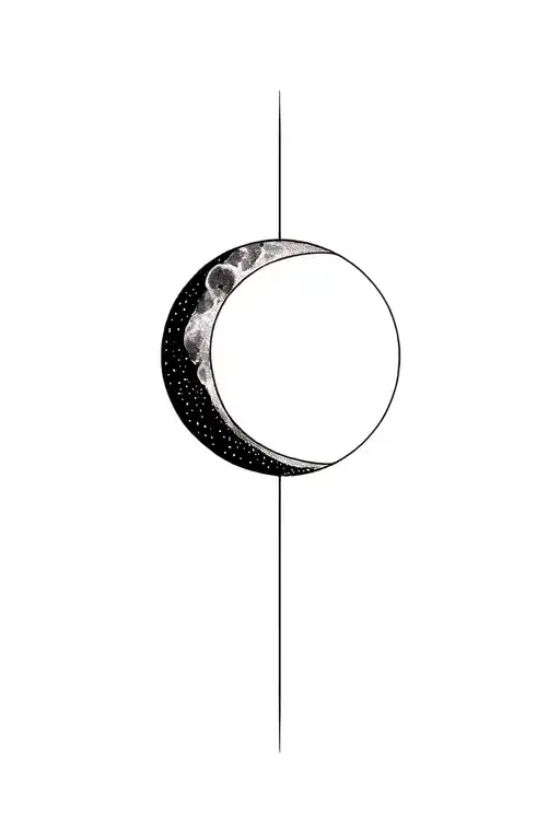 moon shining tattoo design idea