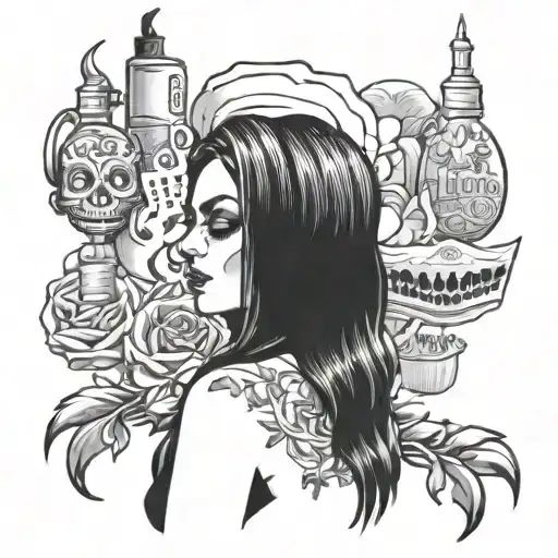omerta momey girls drugs tattoo design idea