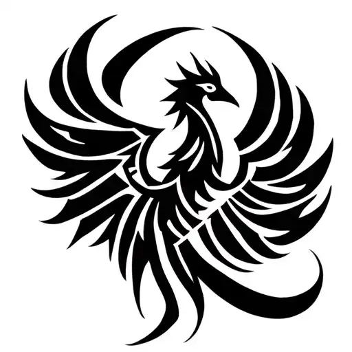 a tribal phoenix tattoo design idea