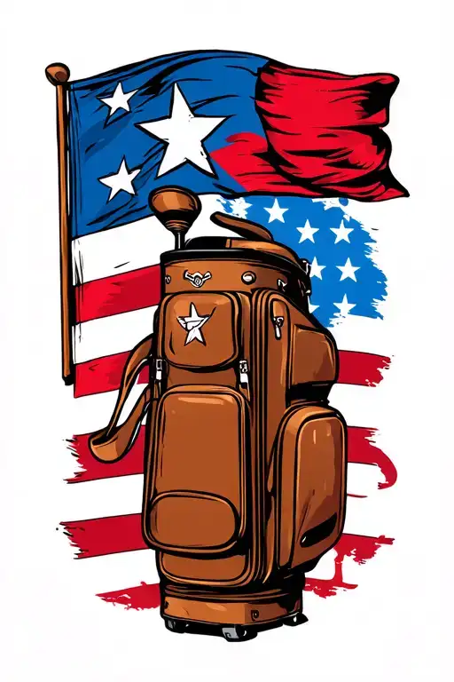 golf bag chilean flag incorporated within tattoo design idea