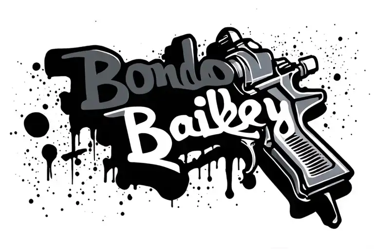 "Bondo Bailey" Auto body spray gun painting graffiti tattoo design idea