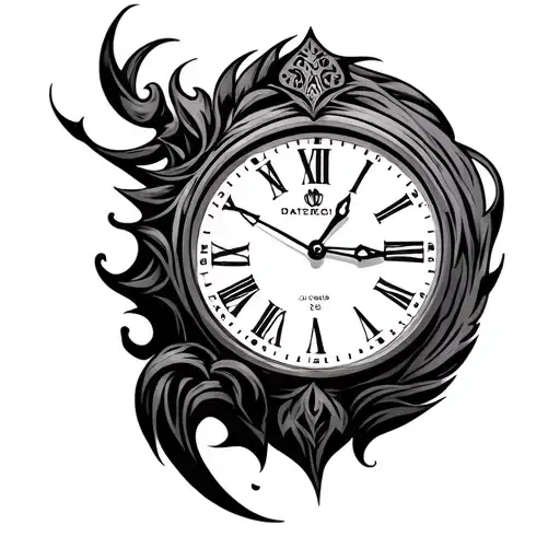 clock face tattoo design idea