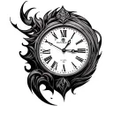 clock face tattoo design idea