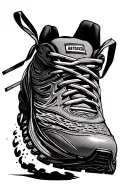 mountain running shoe tattoo design idea