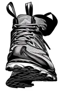 mountain running shoe tattoo design idea
