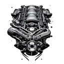 v8 engine tattoo design idea