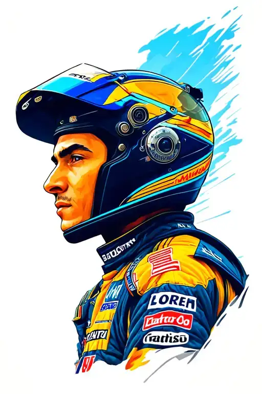 lando Norris, realism, formula 1 tattoo design idea