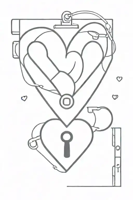 A heart with a lock and key, symbolizing love and trust, with a subtle crime TV theme incorporated into the design tattoo design idea