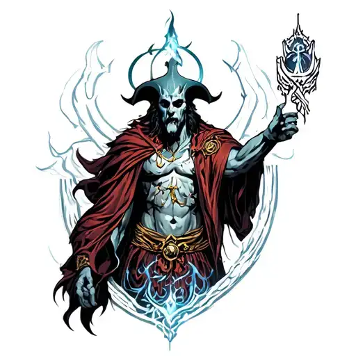 Hades god of underworld tattoo design idea
