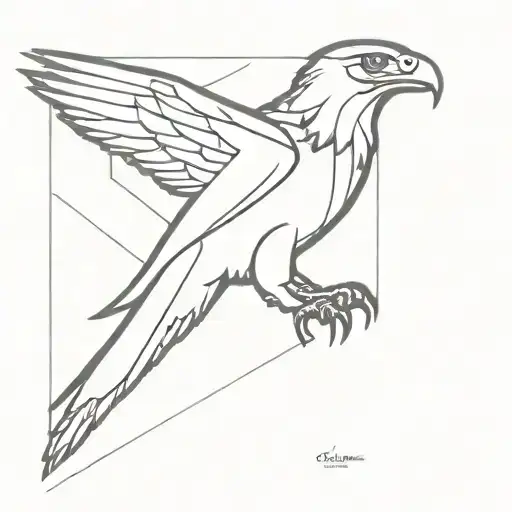 A sleek, minimalist tattoo of a mechanical eagle in flight tattoo design idea