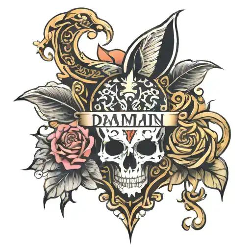 name Damian tattoo design idea