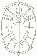 African Massai shield with two spears crossing behind the shield. Only using black. It needs to be symmetrical.  tattoo design idea