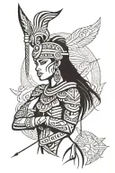 Filipino warrior woman standing proud and myt tattoo design idea