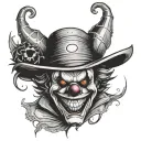 Evil Clown Hat tattoo design idea