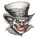 Evil Clown Hat tattoo design idea