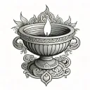 diya lamp tattoo design idea
