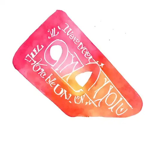 I'll Never Not Love You and the roman numerals 07 04 2010 to create the shape of the triad with a watercolor background tattoo design idea