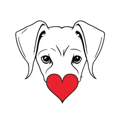 Maltese dog heart ear tattoo design idea