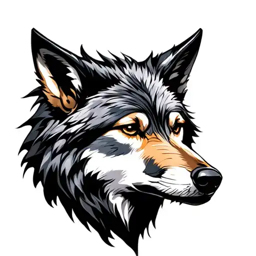 Steampunk Wolf tattoo design idea