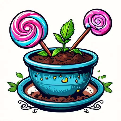 Planting Pot Lollipop tattoo design idea