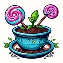 Planting Pot Lollipop tattoo design idea