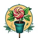 Planting Pot Lollipop tattoo design idea