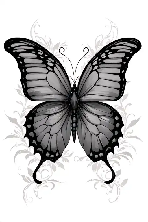 butterfly 444 tattoo design idea