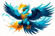 garuda / cloud background / flying / full power tattoo design idea