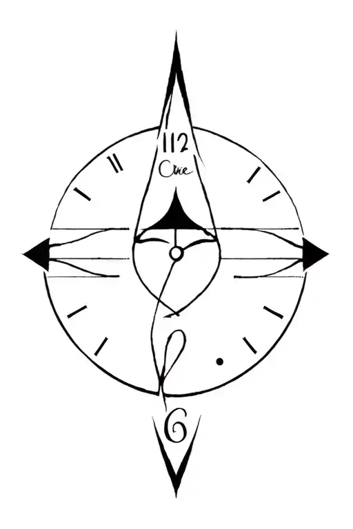 Create a concept tattoo with meaning of Travel, Hard life, legal matters, family, balance, love and hate, time, directio tattoo design idea