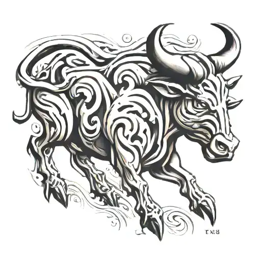 taurus zodiac sign tattoo design idea